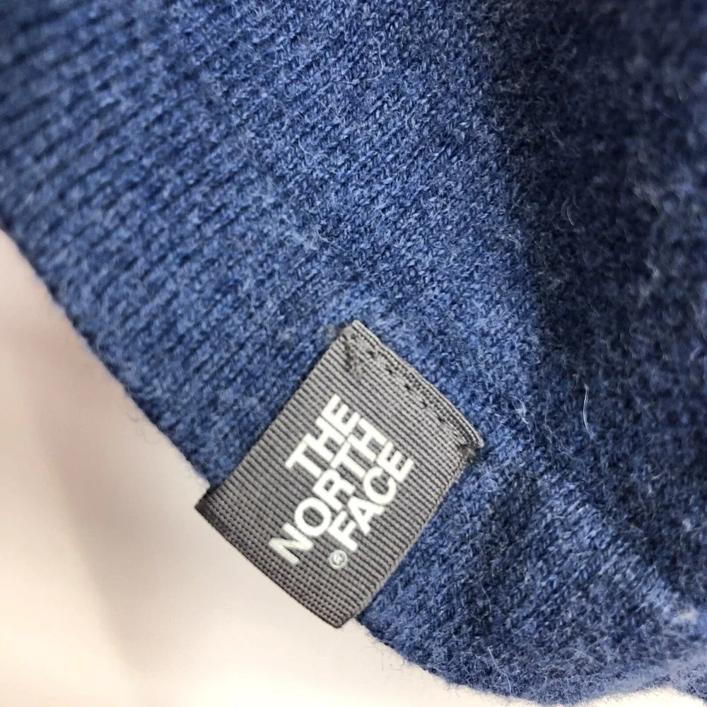 The North Face 1/4 Zip Wool Nylon Blend Pullover Sweater Men's Size M Blue Navy‎